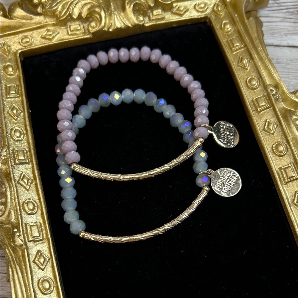 2 Kinsley Armelle Glass Beaded Stretch Bracelets